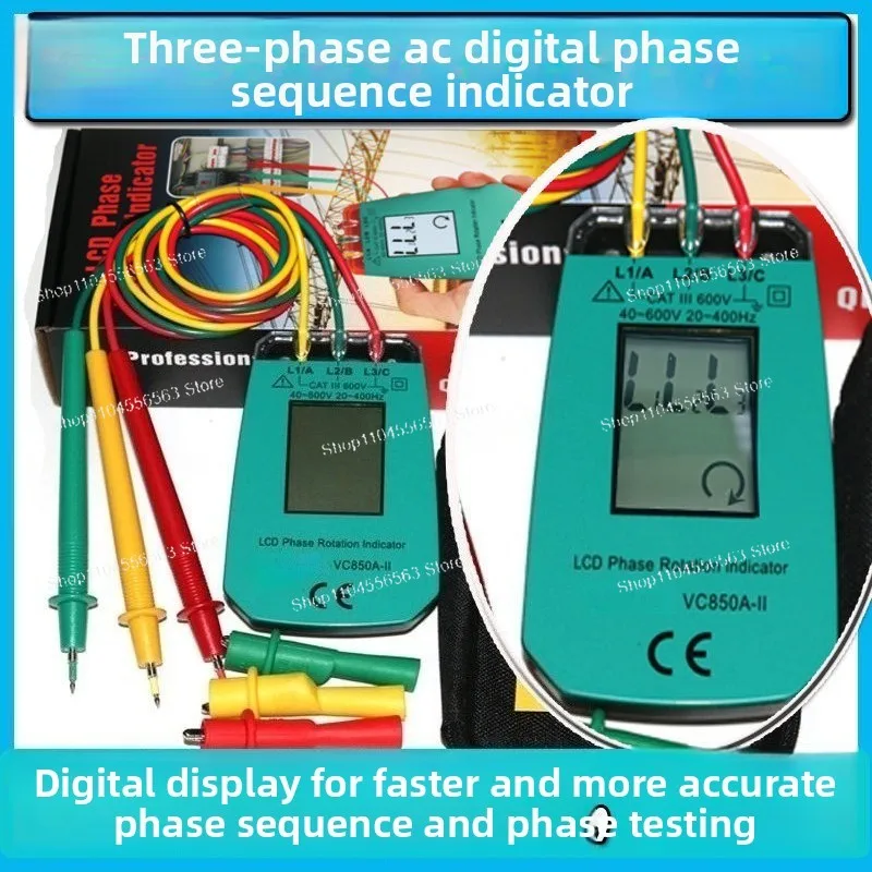 SM852B Phase Tester, Phase Sequencer, Phase Sequencer, Three-phase Detector VC850A-II