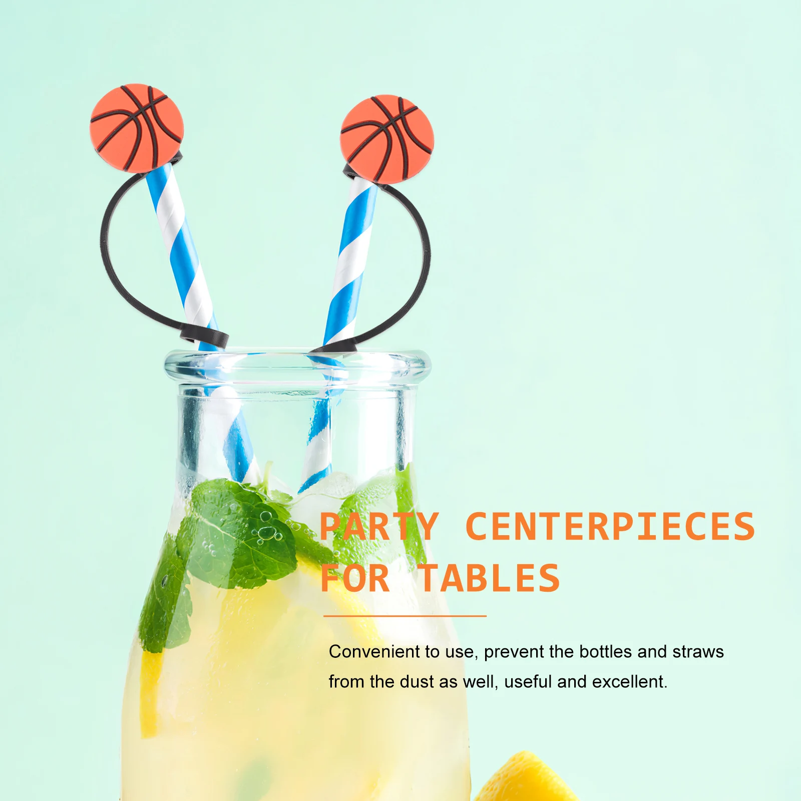 

Silicone Reusable Straw Cover Caps Plugs Drinking Topper Tips Party Centerpieces Tables Lightweight Dust Proof Leak Proof Easy