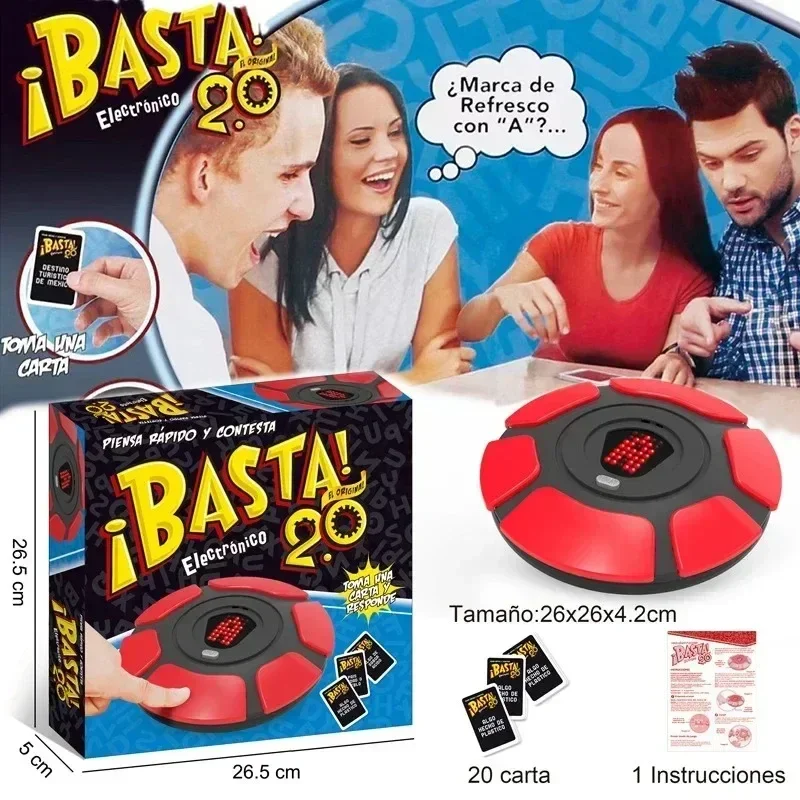 10PCS Upgraded Basta 2.0 Spanish Tapple Word Game - English Tapple Games Version Quick Thinking Letter Pressing Board Game Gifts