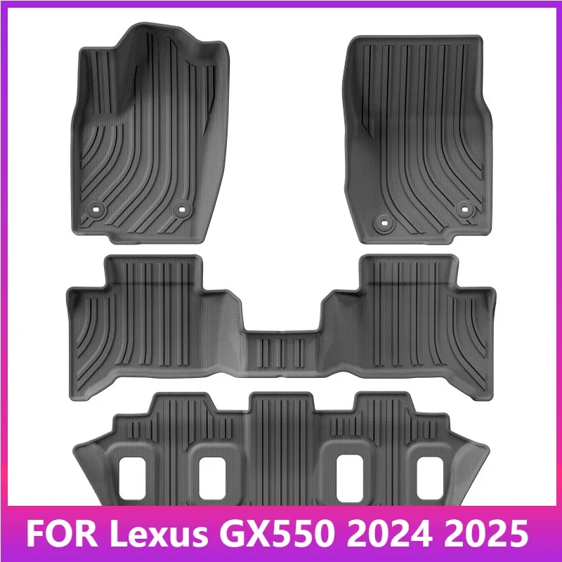 

Floor Mats For Lexus GX550 GX550h 5seat Model 2025 2024 Car Mats Trunk Backrest Pad TPE 3D Anti Slip Foot Mat Protect Black