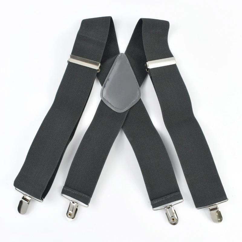 Men's Adjustable 5cm Wide Elastic Suspenders with Clips