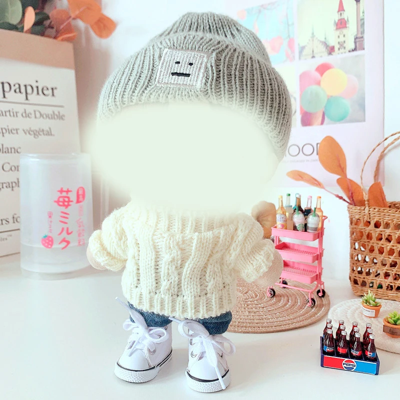 Puppe Kleidung Anzug für 20cm Korea Kpop Puppen Plüsch Stern Puppe Kleidung Pullover Stofftier Outfit für Idol Puppen Zubehör