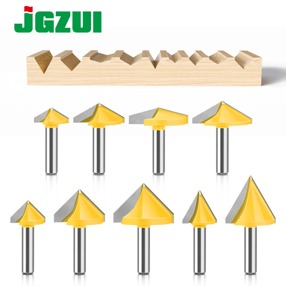 

8mm 60 Degrees 90 Degrees 120 Degrees 3D Router Bit V-shaped Cutter 3D Milling Cutter Engraving Machine Cutter Woodworking Tools