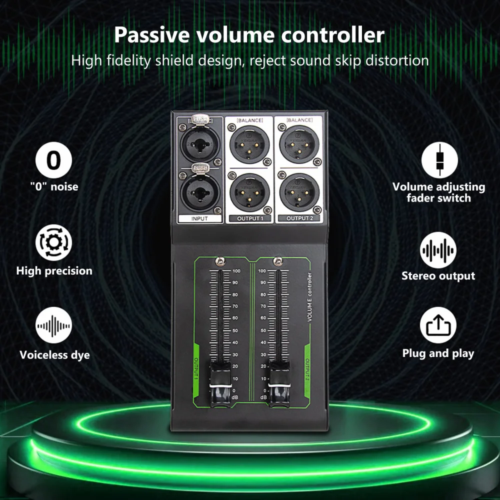 Passieve monitor Volumeregelaar Passieve stereocontroller XLR Stereo-ingang en -uitgang Plug Play Nauwkeurige volumeregeling