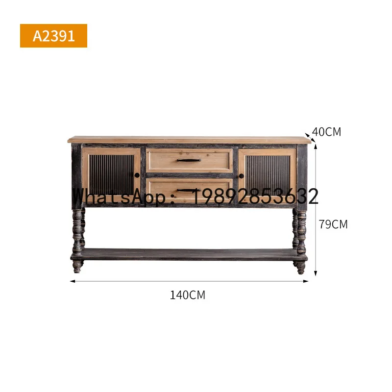 

ABB Coffee Shop Bar Storage Cabinet Homestay Model Room Vintage Decorative Cabinet Living Room Tea Storage Cabinet
