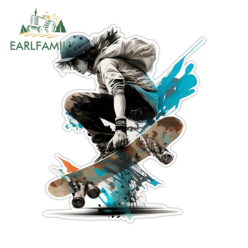 EARLFAMILY Cool Skateboard Graffiti Car Stickers Beautiful Picture Design Decal Creativea Amusing Waterproof Car Accessories