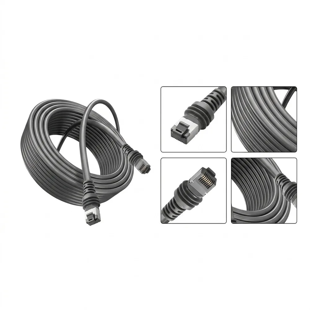Shielded For Rj45 Ethernet Cable 26AWG For Gen3 For Satellite Router Network Cord Weatherproof Gray 2m 5m 10m 15m