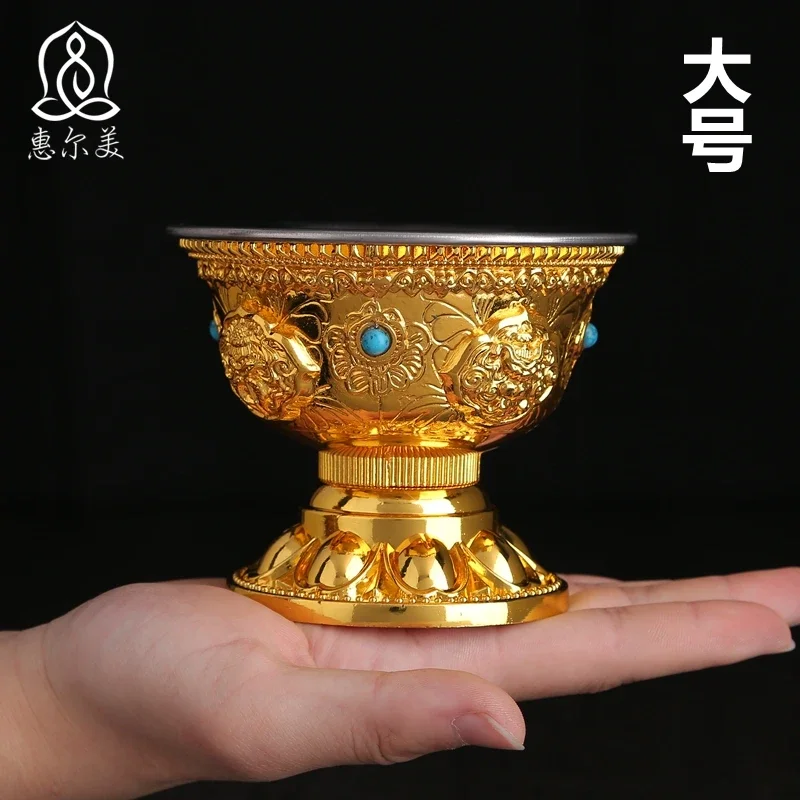 TOP GOOD Buddhist articles-efficacious HOME family Protection Talisman- 8 auspicious GOLD holder Holy water
