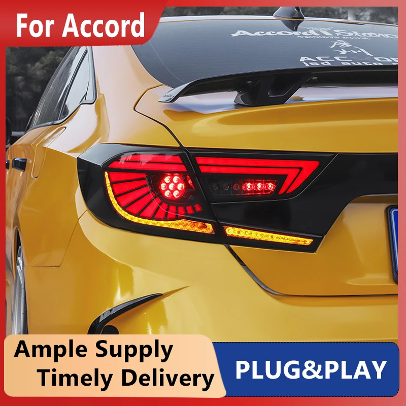

Задний фонарь для Honda Accord G10 2018-2021, светодиодные задние фонари, задний фонарь, светодиодный DRL, ходовой сигнал, стоп-сигнал, задний фонарь, подтяжка лица