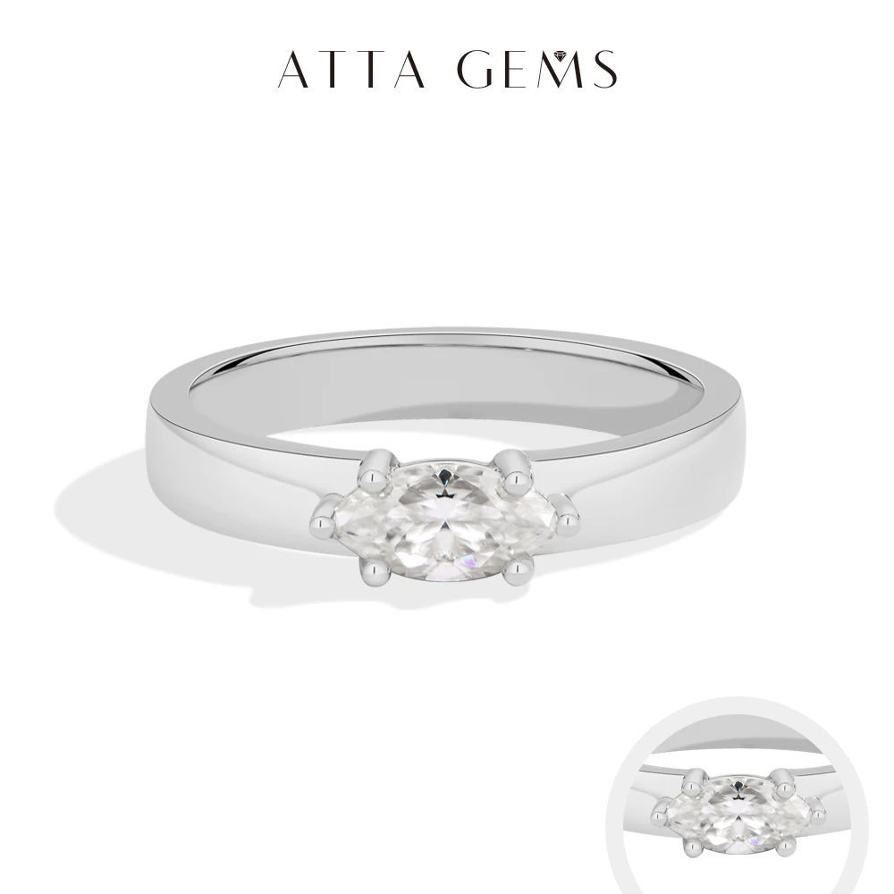 

Кольцо ATTAGEMS из стерлингового серебра 925 пробы с муассанитом 0.5 карата, огранка «маркиз», цвет D, чистота VVS1, солитер, для женщин, на помолвку, подарок на День святого Валентина