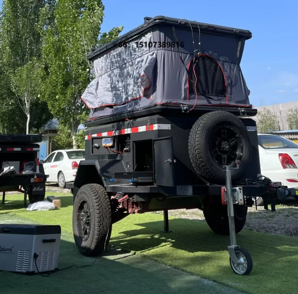 Factory Price 4x4 Mini Outdoor Self-Driving Camper Travel Trailer Standard Camping Trailer for Off-Road RV Parts Accessories