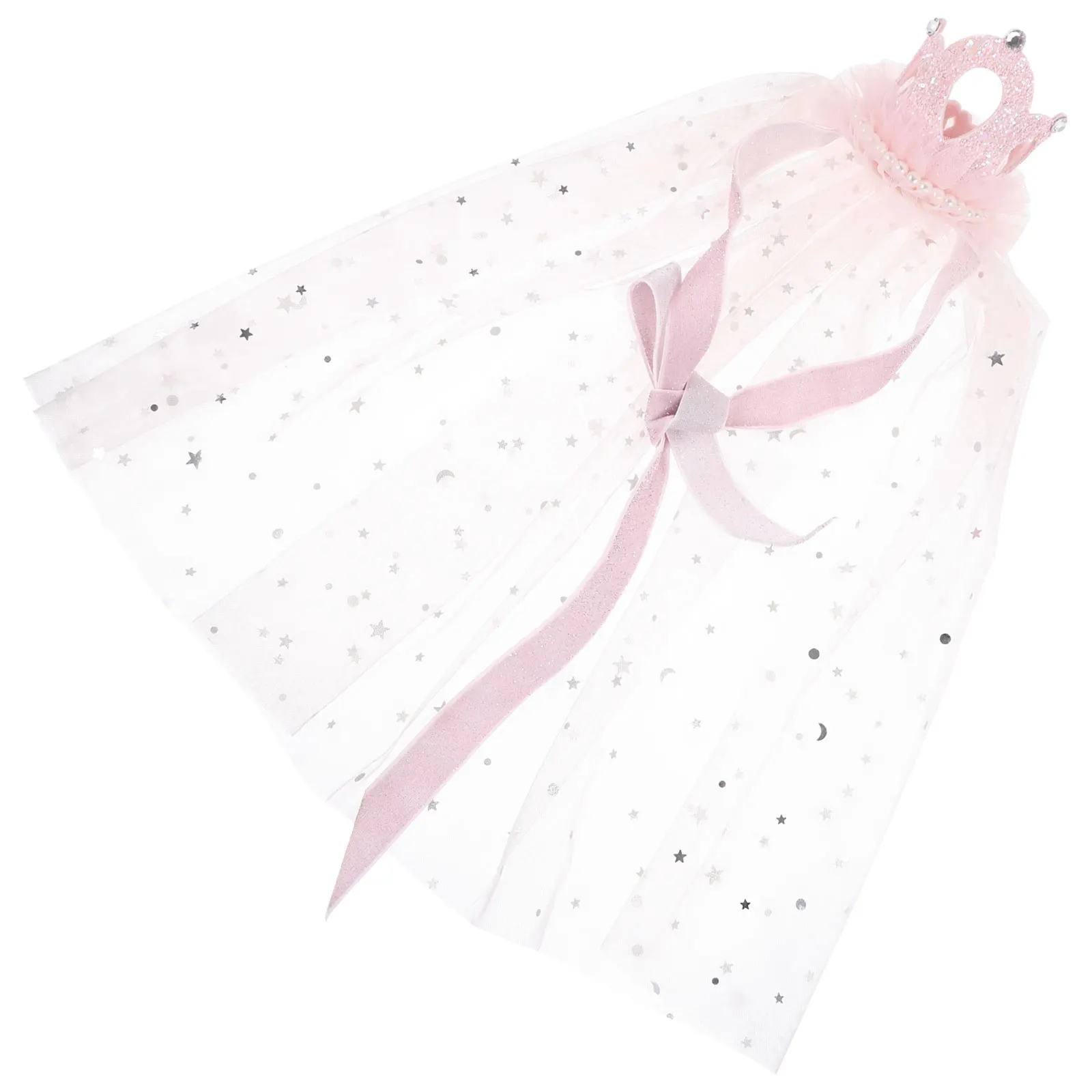 

Регулируемая розовая корона, вуаль, головной убор для домашних животных для кошки, собаки, свадебный костюм, аксессуар, свадебный головной убор