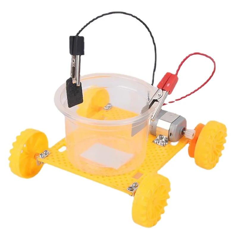 Kids DIY Saltwater Power Car Model Scientific Experiment Kit Educational Toys DIY Learning Toys Construct Robot Car Great Gifts