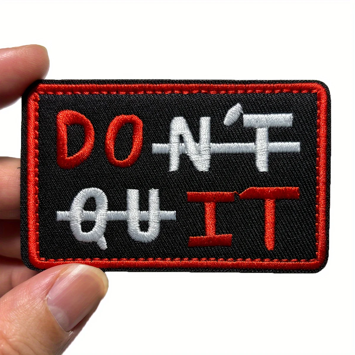 naszywki naszywka na rzep Zabawna naszywka na memy „Do It Don't Quit” – motywacyjna haftowana aplikacja Morale Velcros na odzież, torby, czapki i majsterkowanie – cytat