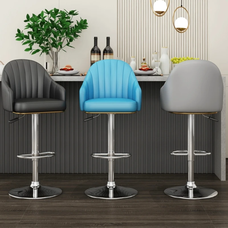 Taburete de Bar giratorio a mano, tocador de recepción, sillas de comedor de manicura giratorias, Taburete Alto ergonómico de lujo, muebles de Bar