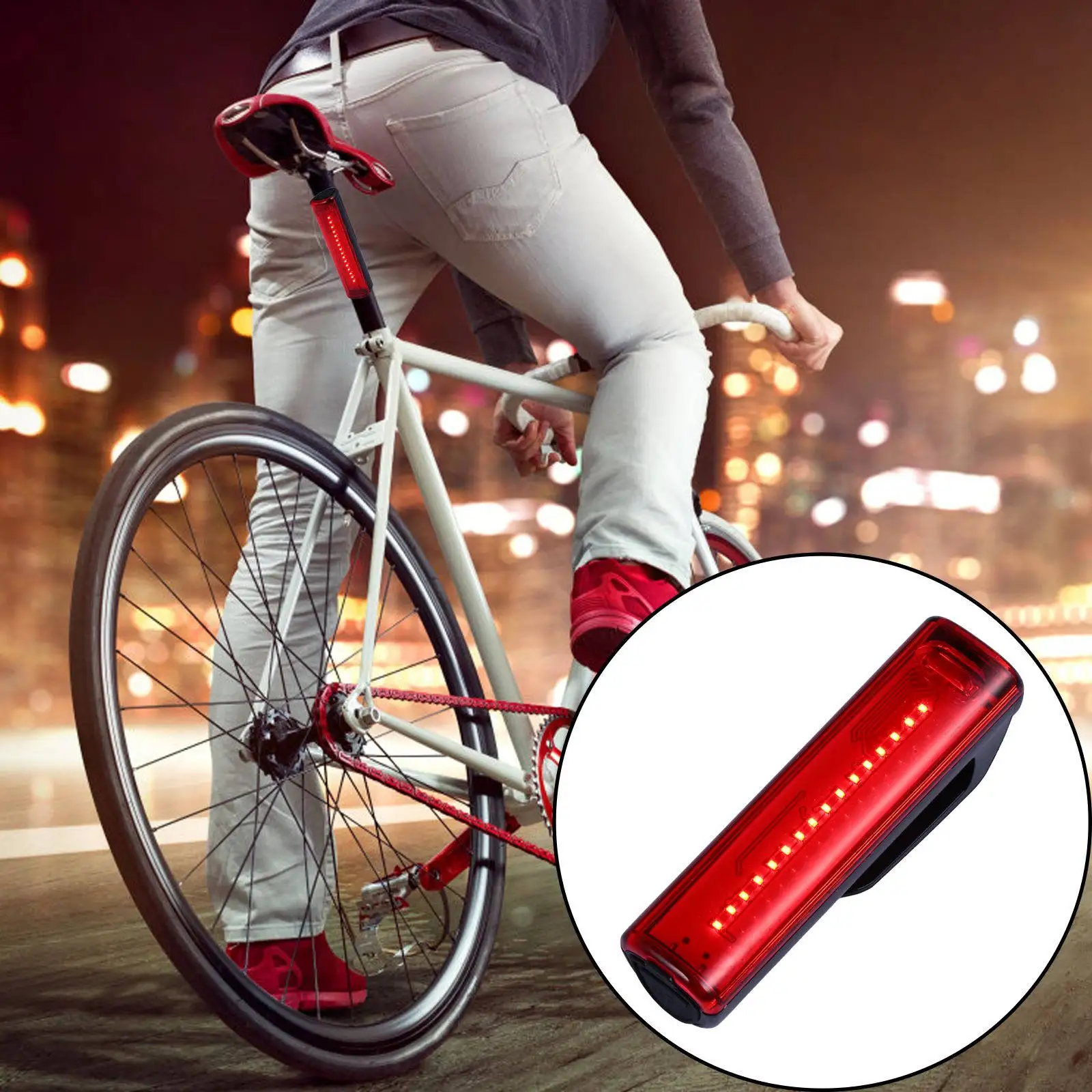 

1 set 1 Set Usb Charging Warning Taillight 500Mah 70 Hours Led Bike Rear Light Waterproof Mountain Bike Taillight Riding