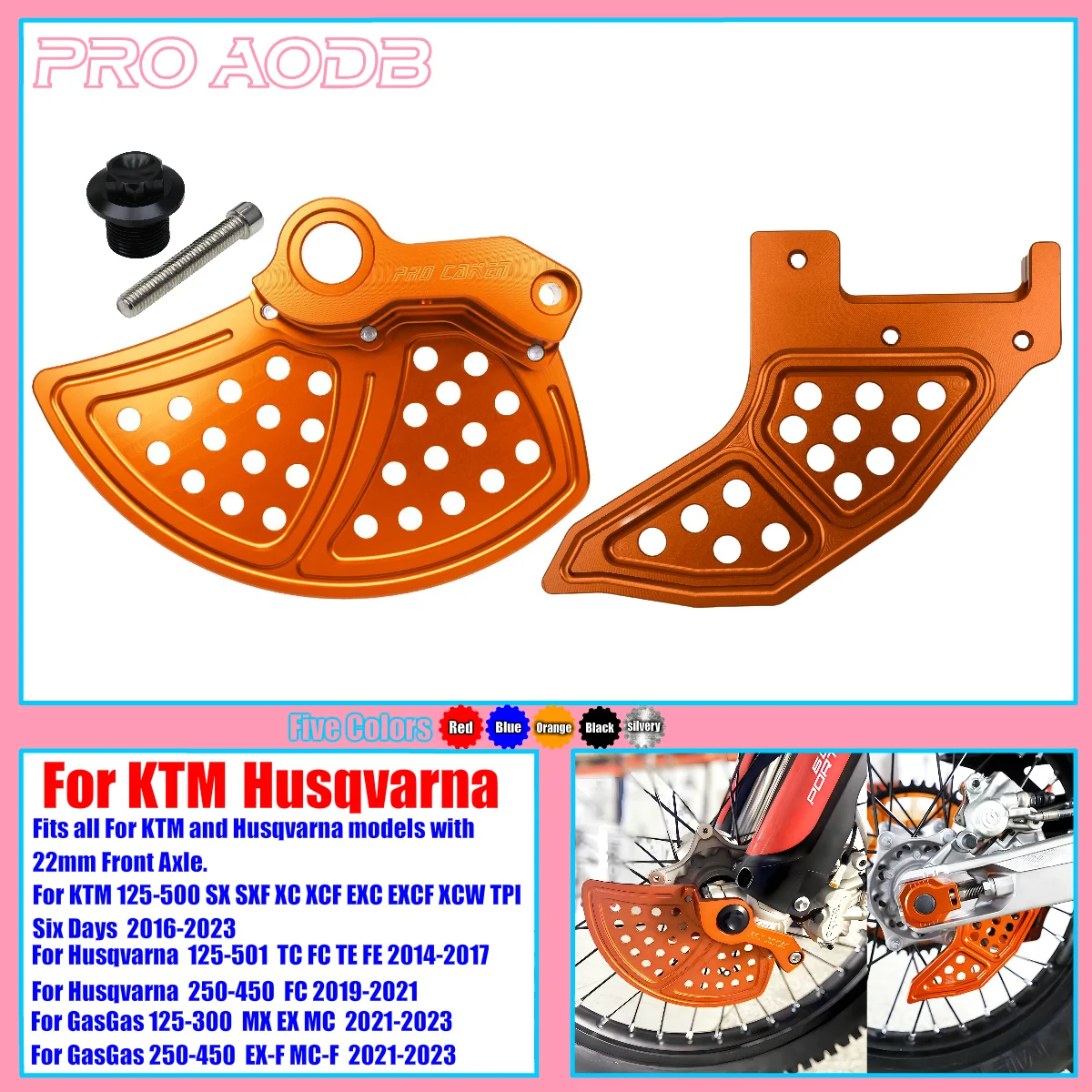 

For KTM Husqvarna TE TX TC FE FX SX SX-F XC XC-F EXC XCW High-Quality Durable Motorcycle Front Rear Brake Disc Protector Cover