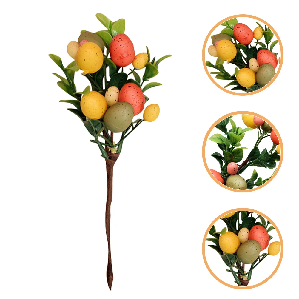 

Easter Egg Branch Artificial Eucalyptus Leaves Colorful Speckle Eggs Spring Floral Arrangement Table Centerpiece Home Decor