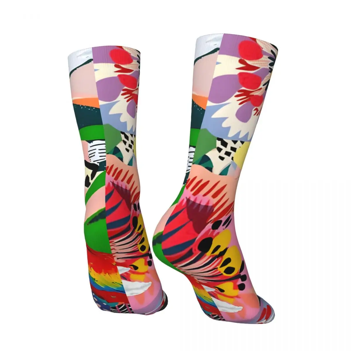 1 Pair Happy Funny Jungle Landscape Pattern_1 Men's Socks Vintage Harajuku Hip Hop Novelty Pattern Crew Crazy Sock Gift Printed