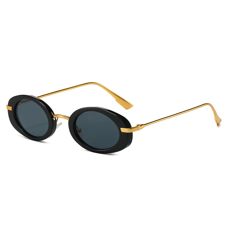 

Fashionable small-framed oval sunglasses for men and women, high-end street style and fashion show decoration glasses