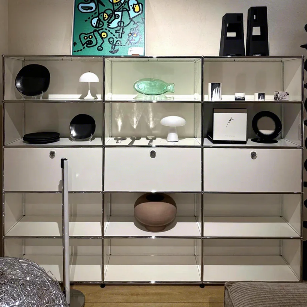 Flexible Customized Modular Display Cabinet Shelf Stainless Steel Storage System Suitable for Bedroom/living Room/modern Office