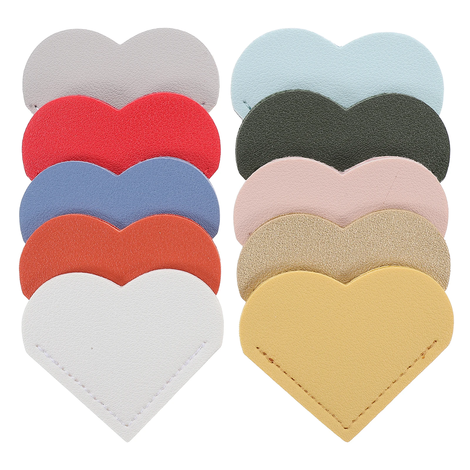 

10 Pcs Bookmark Protective Cover Cute Heart Bookmarks Corner Page Markers Pu for Teacher