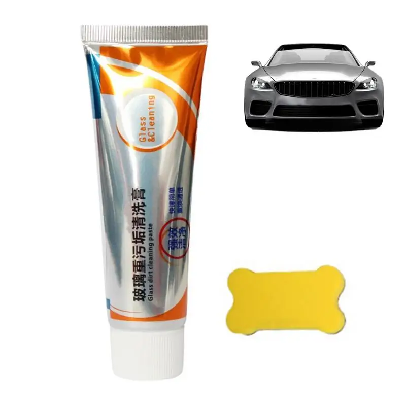 

Car Glass Oil Film Removing Paste 50g Auto Windshield Oil Water Spot Remover Cleaning Polish Kit Streak Free Glass Shine Agent