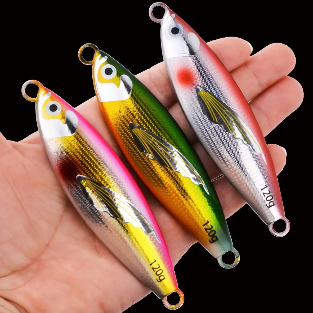 6PCS Premium Sinking Minnow Bait Lure Set-Durable Metal,Realistic 3D Eyes,Ideal for Trolling 30-120g Weight Range