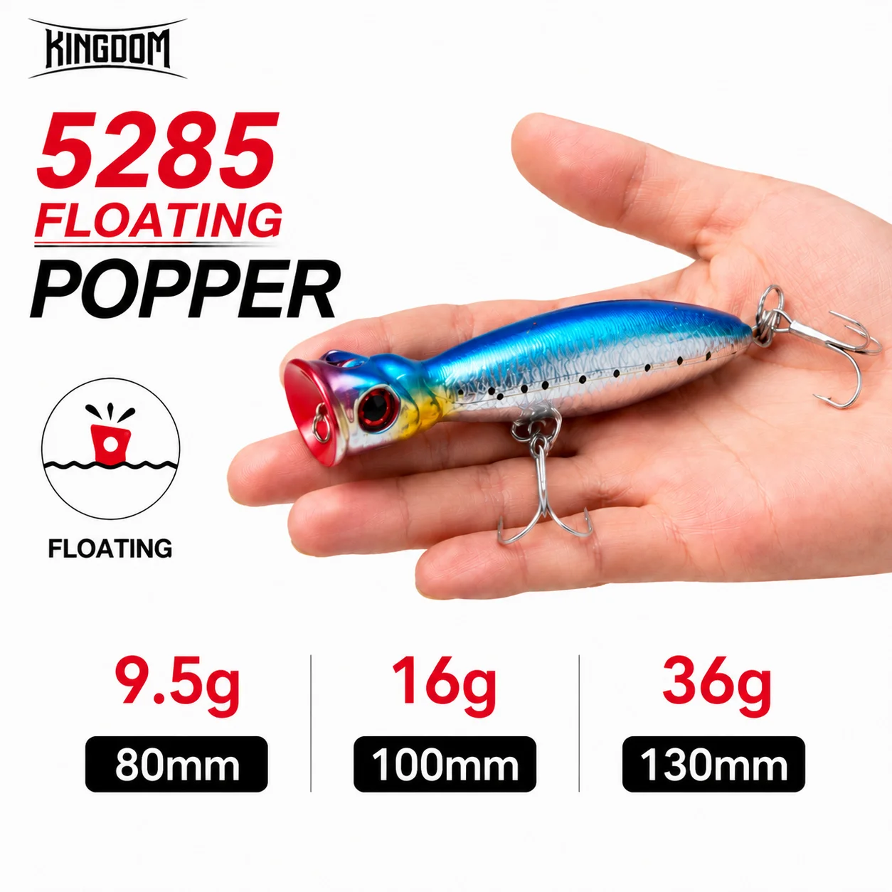 Fishing Lure Popper - Kingdom Floating Popper Fishing Lure 80mm