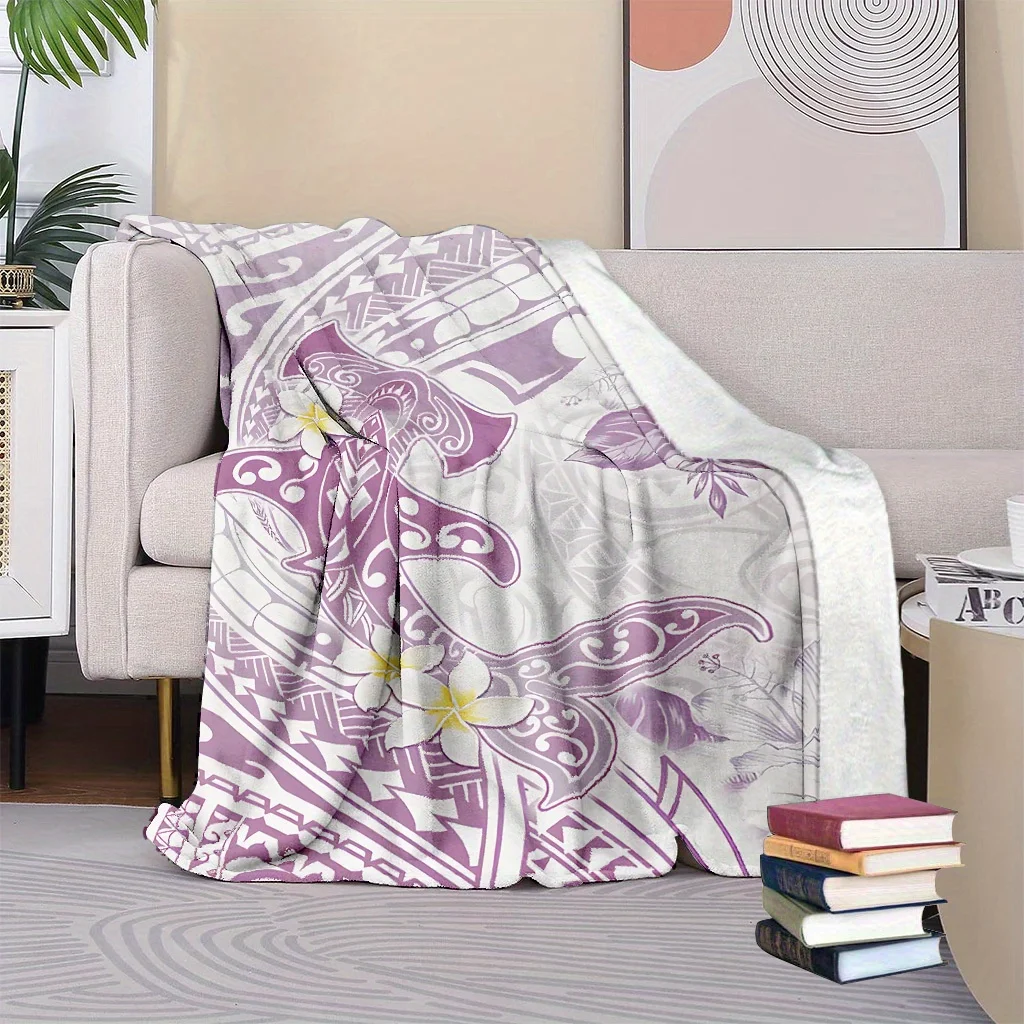 Polynesian tribal patterns Blanket for Sofa Bed Travel Camping Living Room Office Conditioning Blanket for All Seasons Gifts