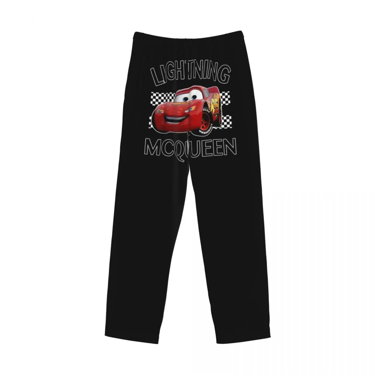 Pantalones de pijama Lightning McQueen personalizados para hombre, pantalones de dormir con estampado de coches de dibujos animados, ropa de dormir con bolsillos