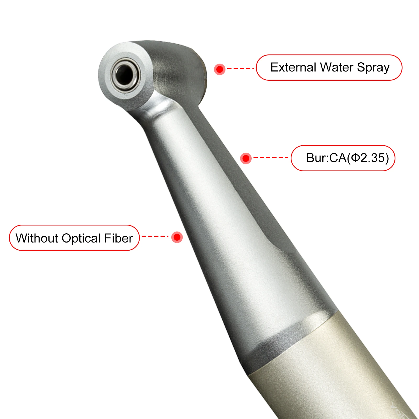 Handpiece dental de baixa velocidade ângulo contra água externa 1:1 tipo botão de pressão ferramenta odontologia pulverizador de água exterior