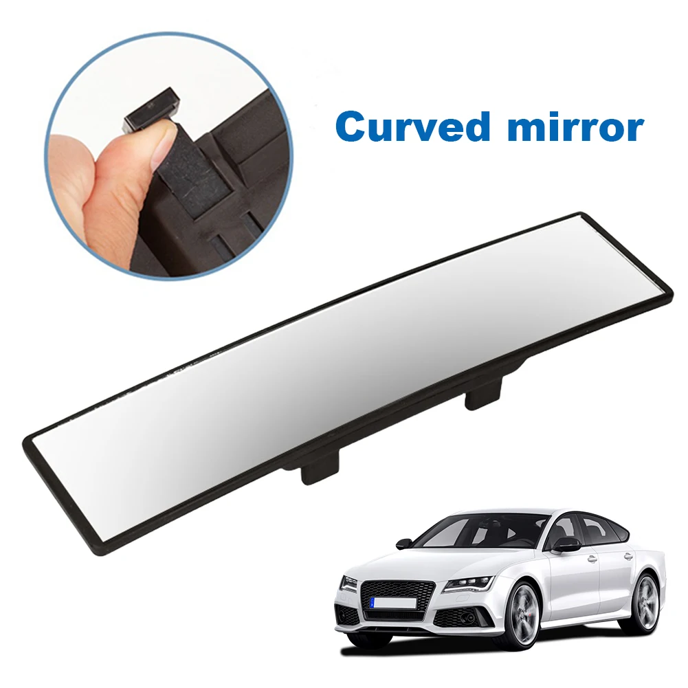 285mm Car Interior Rear Mirror Rubber Clip Anti Glare Interior Anti Glare Rearview Mirror Wide Convex Rear View Clear Mirror