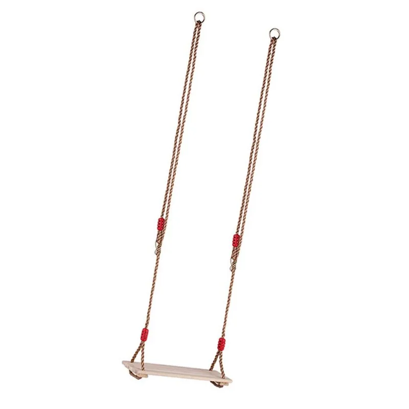 Hamaca columpio de cuerda ajustable de longitud de madera, casa de techo, área de entretenimiento para juegos de jardín, accesorio desplegable y estable