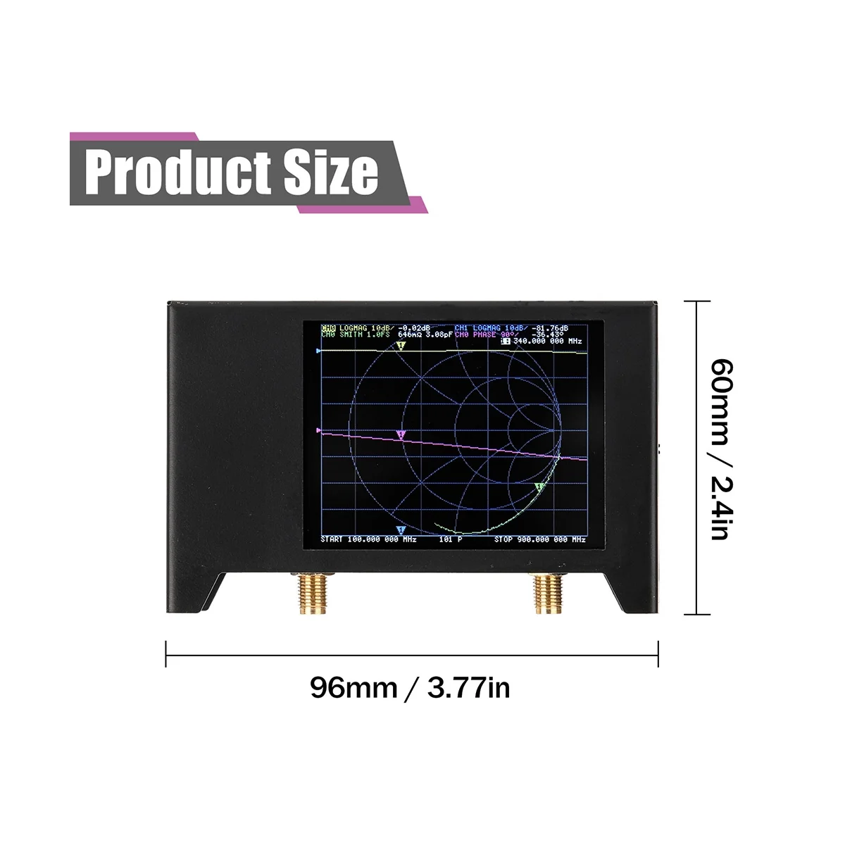 Imagem -06 - Vector Network Analyzer com Tft Touch Screen Antena de Ondas Curtas Nanovna v2 3g Saa2 hf Vhf 28 Pol