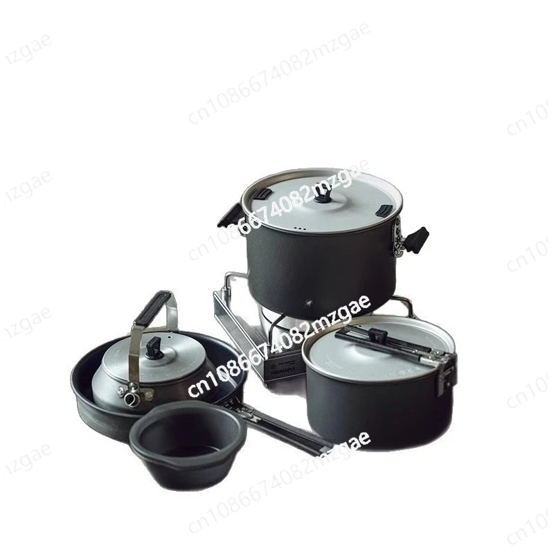 

Four-piece set of special pots for outdoor pots and pans for non-stick cassette stoves