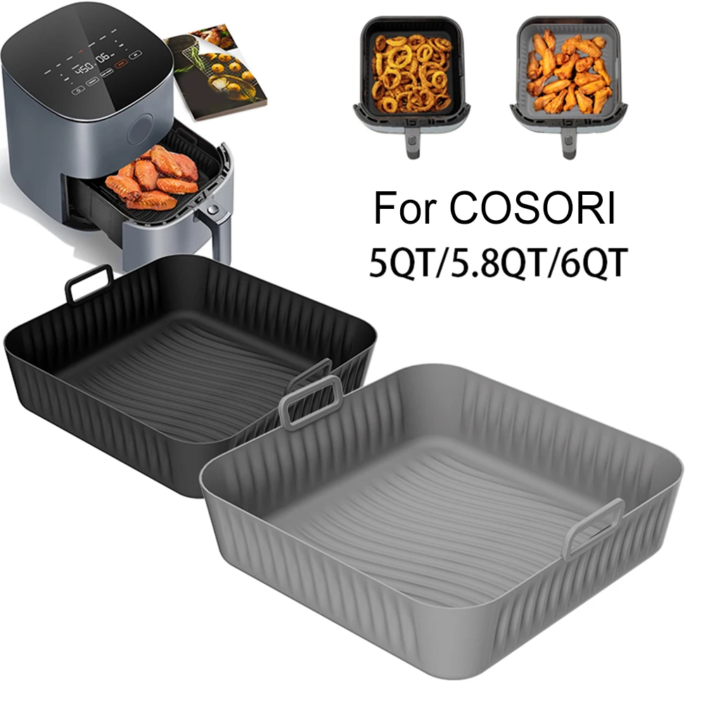 1Pcs Friteuse Silikon Liner Antihaft Airfryer Korb Wiederverwendbare Backblech Für Cosori 5QT/6QT Silikon Liner 14mm