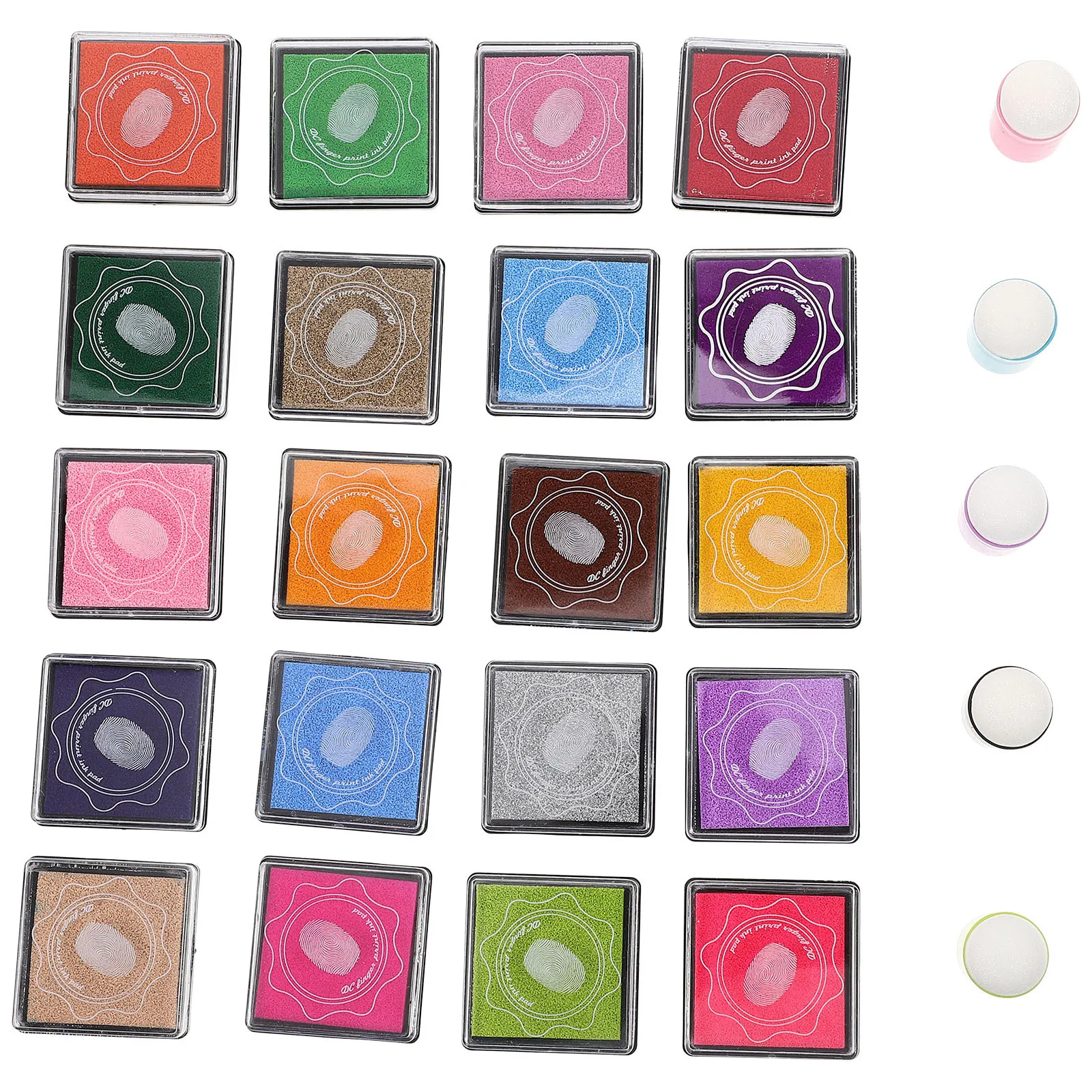 

1Set Stamp Tools Kit for Kids Painting Sponge Daubers Set Art Craft Supplies DIY Ink Pad for Handmade Seal Projects Finger