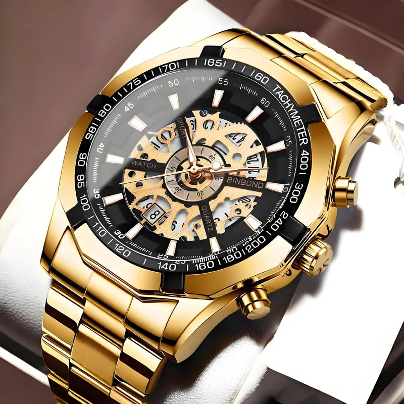 Sporty Business Men's Watch Stainless Watch Strap Quartz Watch Waterproof Multi-function Wristwatch High-end Men's Watches 2026