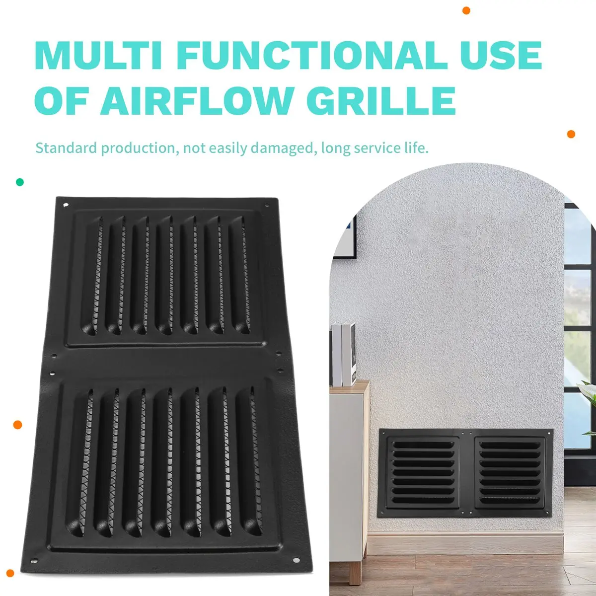 DT81 Airflow Grille Airflow Vent Cover Built-in Insect Screen Compact Size Optimal Airflow for Cooling for HVAC Systems