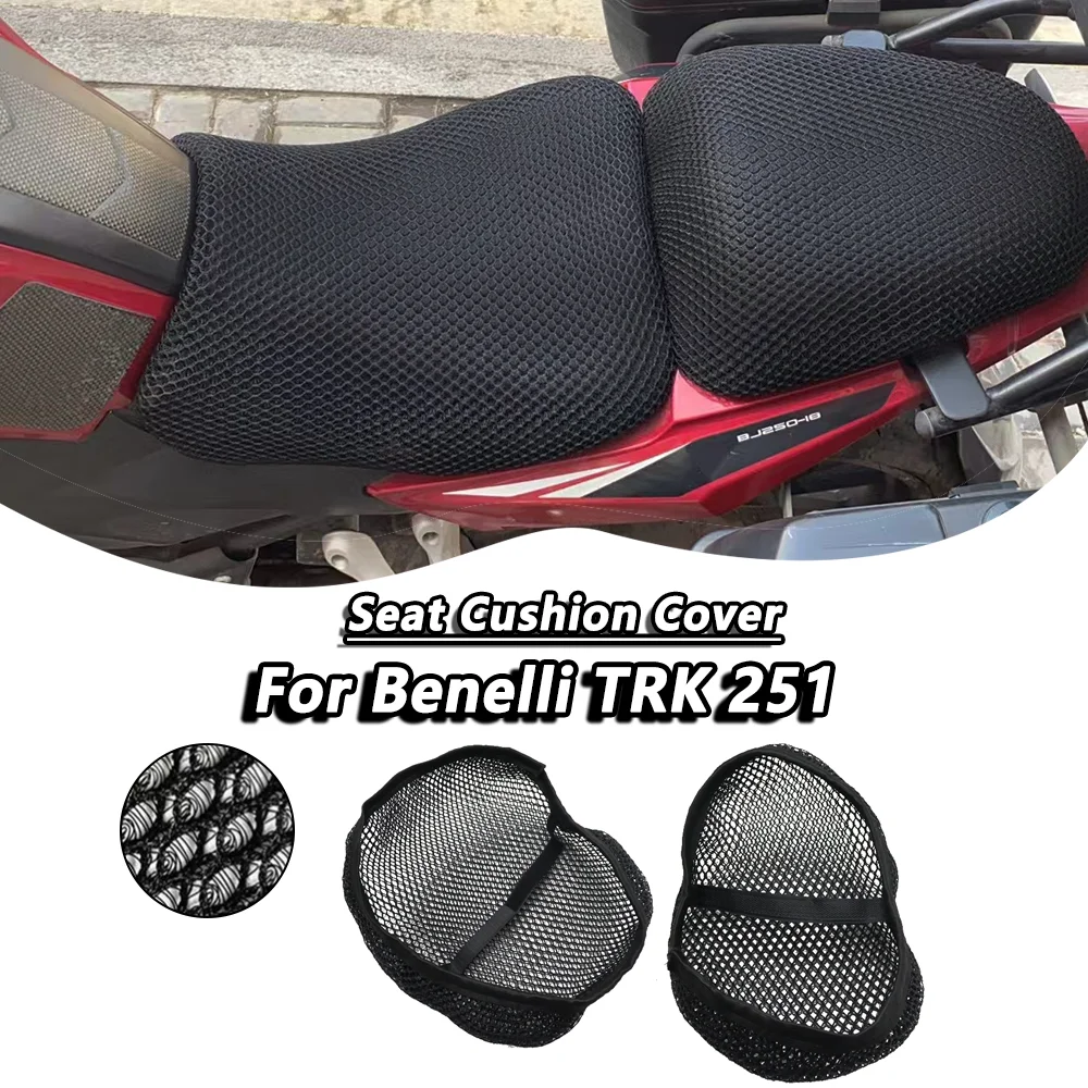

For Benelli TRK 251 TRK251 Mesh Motorcycle Seat Cover Breathable Seat Pad Anti-slip Mesh Design UV Protection