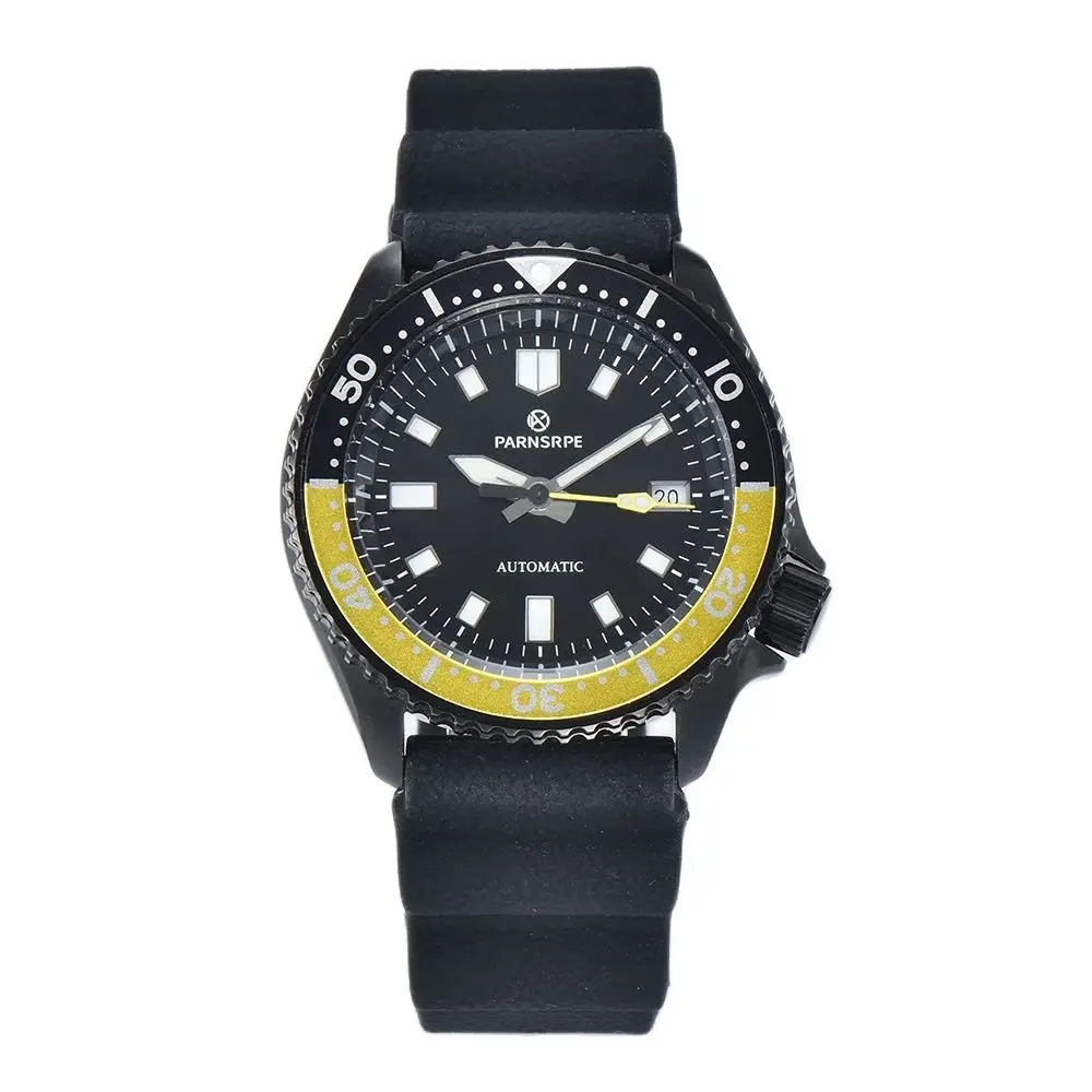 

PARNSRPE 41MM NH35 20bar Men's automatic diving watch Bracelet 3.8 Crown sapphire crystal Luminous pointer