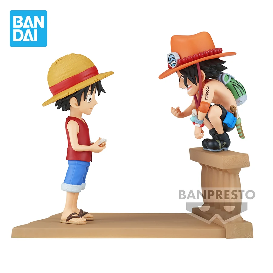 Original Banpresto One Piece Anime Figurines WCF Monkey D Luffy Portgas D Ace PVC Action Figures Collectible Model Toys