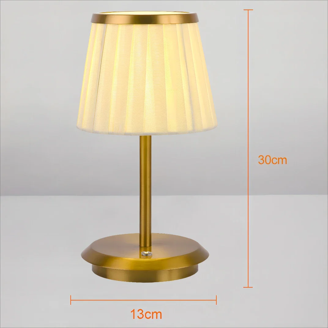 Vintage Fabric Cover Table Lamp Touch Switch Desk Lamp Bedside Table IP40 Waterproof Lamp Outdoor Dining Table Decorative Light