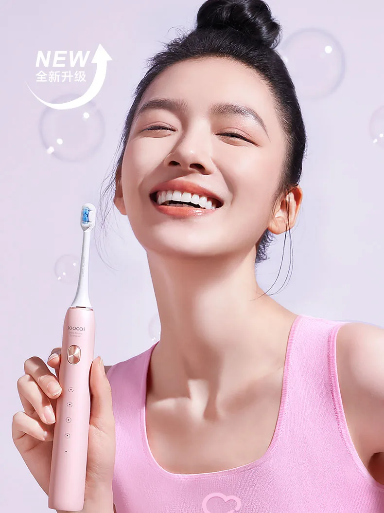 SOOCAS X3S Sonic Electric Toothbrush IPX8 Waterproof 180 Days Battery Life Ultrasonic Teethbrush Ultra Soft Bristles Nozzles