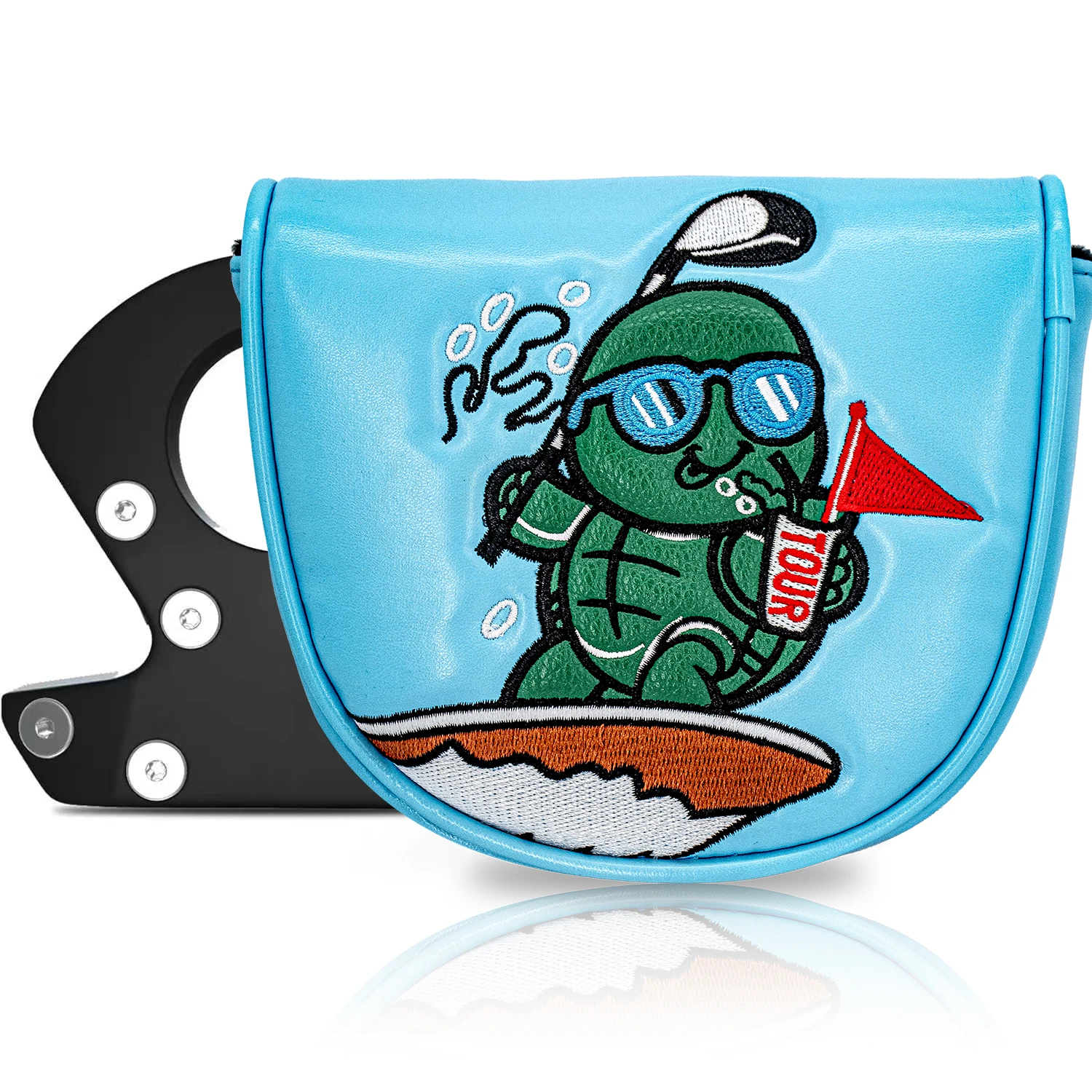 1PC Surfing Turtle Pattern Golf Semi-Circular Putter Headcover, PU Material with Soft Inner Lining, Secure Fit Design