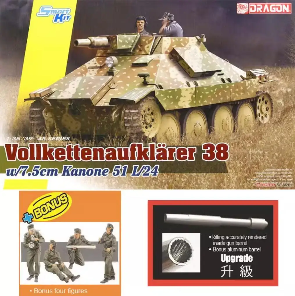 

DRAGON 6815 1/35 Scale WW.II German Vollkettenaufklarer 38 w/7.5cm Kanone 51 L/24 Model Kit