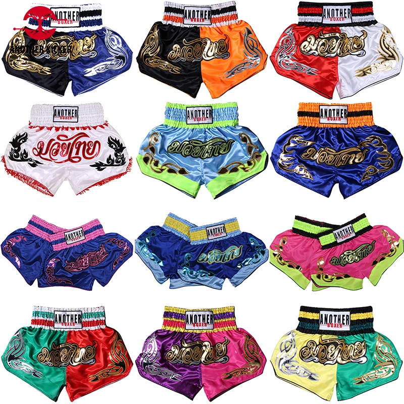 Muay Thai Shorts Custom Logo Men's Women's Kickbox Trunks Teenagers Kids MMA Boxing Pants Cheap Sanda Uniform Fight Wear Adults