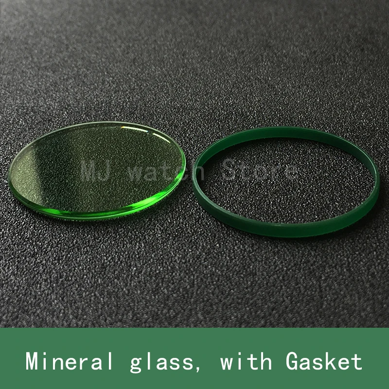 116400 Green Mineral Glass Parts For MILGAUSS 32.65mm Dia Watch Crystal Flat Glass With Slot  Logo Gaske Replacement Parts