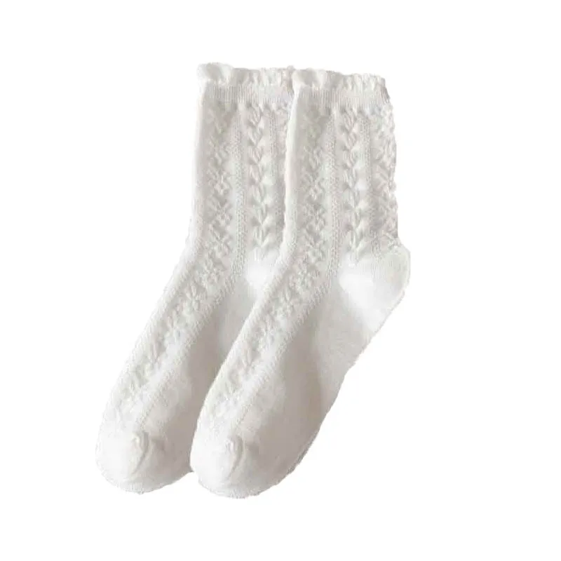 النمط الياباني الأمومة النساء منتصف العجل كل موسم رقيقة بلون تنوعا الدانتيل الجوارب النساء الجوارب النسائية العصرية غير رسمية #5